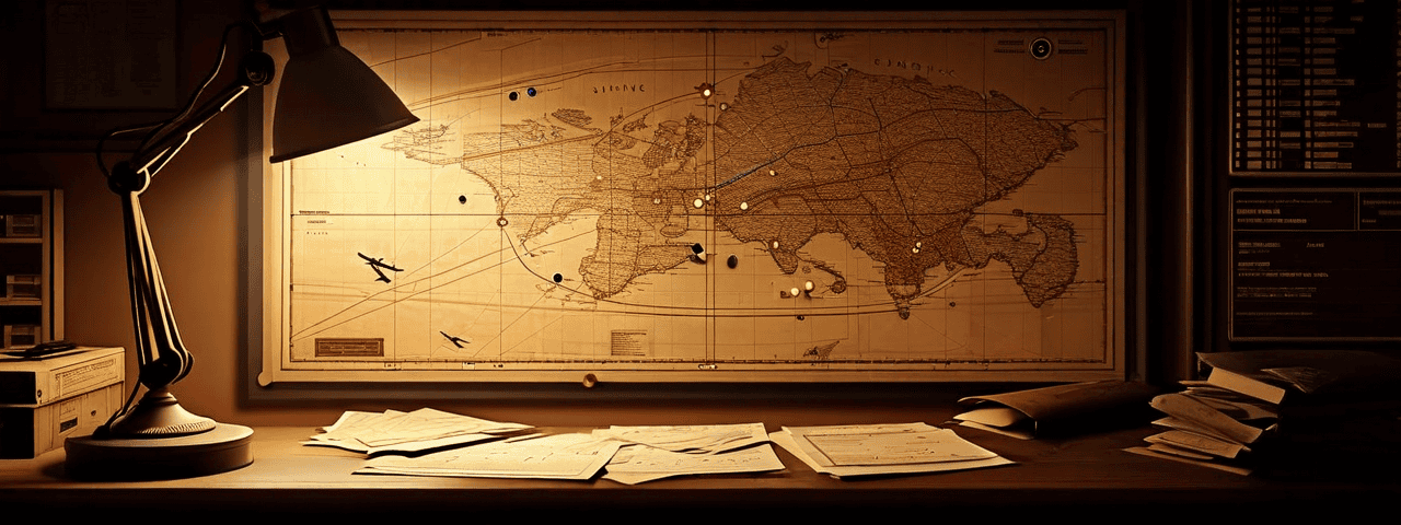 Operations board — Western Front flight routes and mission plans